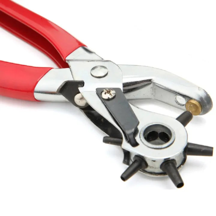 Heavy Duty 6 Sized Leather Hole Punch Pliers Metal Hand Tool