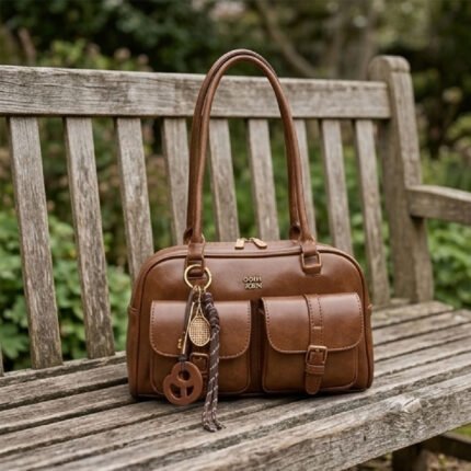 Classic Utility Shoulder Bag-Warm Chestnut