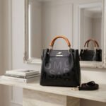 Signature Embossed Tote-Classic Black & Tan