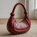 Luna Crescent Hobo Bag-Deep Burgundy - Image 2