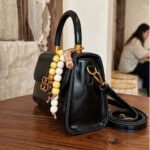 Signature Beaded Mini Satchel-Glossy Black - Image 2