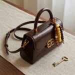 Signature Beaded Mini Satchel-Rich Espresso