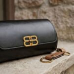 Modern Chain-Link Cylinder Bag-Glossy Black - Image 3