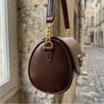 Modern Chain-Link Cylinder Bag-Deep Espresso - Image 3