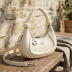 Luna Crescent Hobo Bag-Creamy Ivory - Image 3