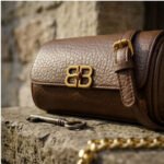 Textured Chain-Link Cylinder Bag-Warm Espresso - Image 2