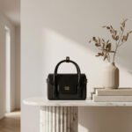 Modern Structured Mini Tote-Jet Black - Image 2
