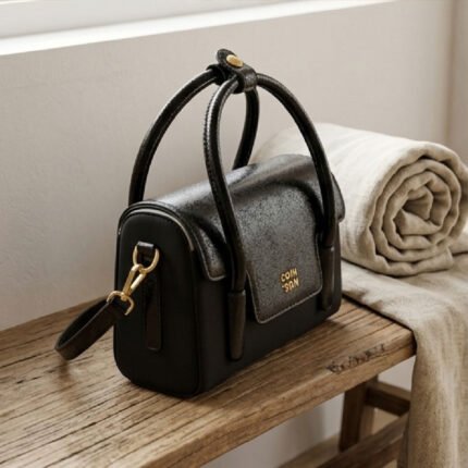 Modern Structured Mini Tote-Jet Black