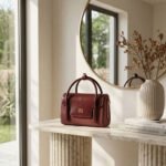 Modern Structured Mini Tote-Burgundy Wine - Image 2