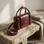 Modern Structured Mini Tote-Burgundy Wine - Image 3