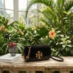 Signature Suede & Leather Chain Bag-Classic Black