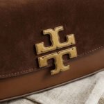 Signature Suede & Leather Chain Bag-Warm Espresso - Image 2