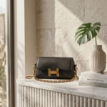 Gloncy Textured Chain-Link Satchel-Classic Black