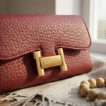 Gloncy Textured Chain-Link Satchel-Burgundy Wine - Image 2