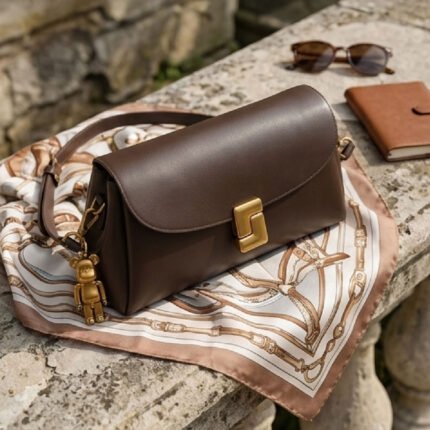 Minimalist Charm Saddle Bag-Warm Espresso