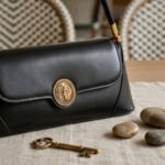 Vintage-Inspired Medallion Shoulder Bag-Classic Black - Image 2