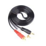 1.5M 3.5 to 2RCA AV CABLE Copper OD3.5