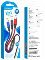 KAKU KSC-804 Series 3-in-1 3A Fast Charging Cable Micro/Type-C/Lightning Data Cable for iPhone, Android - Image 2