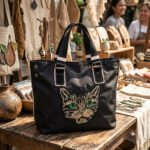 Whimsical Cat Embellished Tote