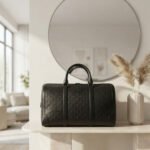 Embossed Monogram Travel Duffel-Black