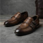 El Paso Classic Double-Buckle Loafers-Burnished Dark Brown
