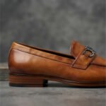 El Paso Gancini-Inspired Ornament Loafers-Tan Burnished - Image 2