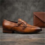 El Paso Classic Double-Buckle Loafers-Tan Burnished - Image 3