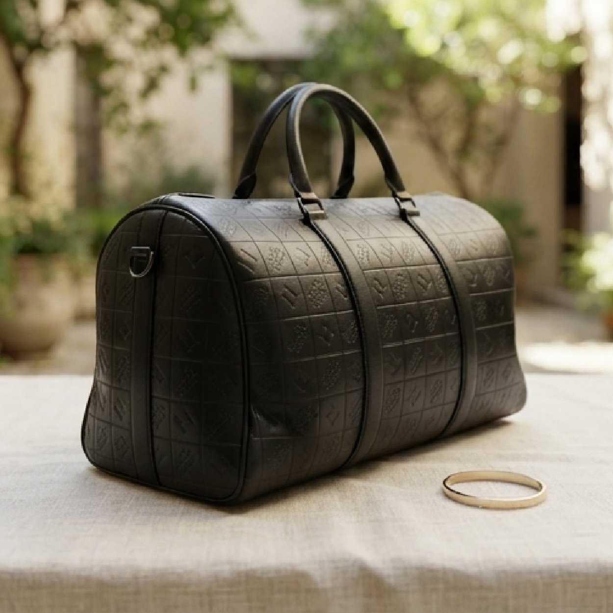 001-15 Embossed Monogram Travel Duffel - Image 1
