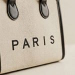 Paris Chic Canvas Tote-Beige and Black - Image 2
