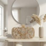 Radiant Crystal-Embellished Evening Clutch-Champagne Gold - Image 3