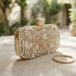 Radiant Crystal-Embellished Evening Clutch-Champagne Gold