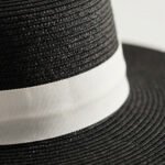 Modern Contrast-Band Straw Boater Hat - Image 2