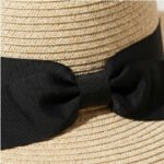 Classic Ribbon-Trimmed Straw Fedora-Natural Straw with Black Ribbon - Image 2