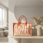 Gentlewoman Bold Canvas Tote-White and Orange - Image 2