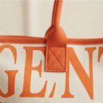 Gentlewoman Bold Canvas Tote-White and Orange - Image 3