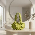 Petal-Layered Floral Tote-Lime Green - Image 3