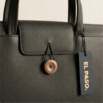 Modern Button-Closure Business Tote-Matte Black - Image 3