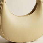 Modern Crescent Shoulder Bag-Pale Yellow - Image 3