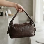 Soft Slouchy Shoulder Bag-Dark Chocolate Brown - Image 2