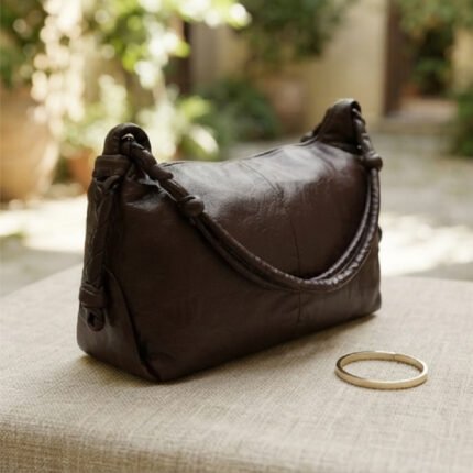 Soft Slouchy Shoulder Bag-Dark Chocolate Brown