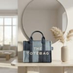 Two-Tone Denim Mini Tote-Color: Blue/Dark Blue Two-Tone Denim - Image 3
