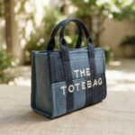 Two-Tone Denim Mini Tote-Color: Blue/Dark Blue Two-Tone Denim