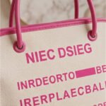 Vibrant Graphic Canvas Tote-Cream with Hot Pink Accents - Image 2