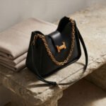 Signature Structured Chain-Link Hobo Bag-Classic Black - Image 2
