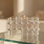 Crystal-Grid Lucite Evening Clutch-Clear Lucite with Silver Crystal Accents - Image 3