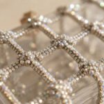 Crystal-Grid Lucite Evening Clutch-Clear Lucite with Silver Crystal Accents - Image 2