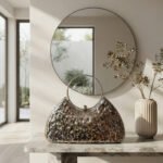 Hammered Metallic Statement Clutch-Polished Silver - Image 3