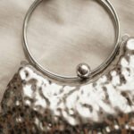 Hammered Metallic Statement Clutch-Polished Silver - Image 2
