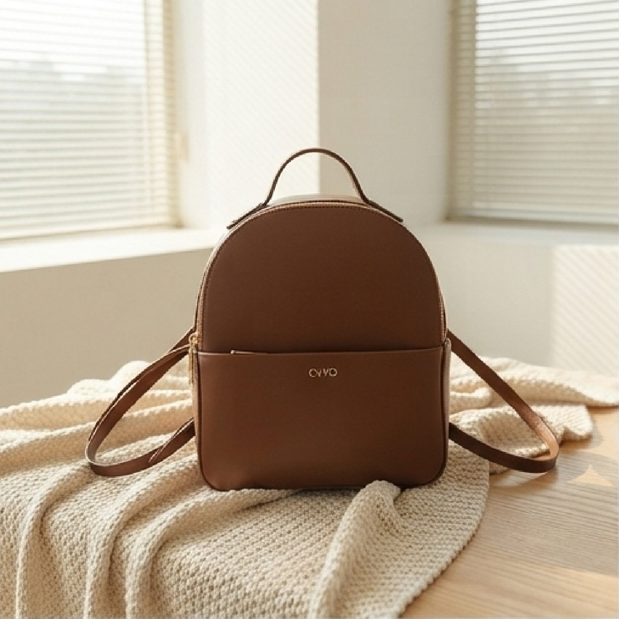 03-22 Essential Minimalist Daily Backpack-Warm Saddle Brown - Image 1