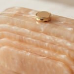 Art Deco Marble-Effect Acrylic Clutch-Soft Beige Marble - Image 2